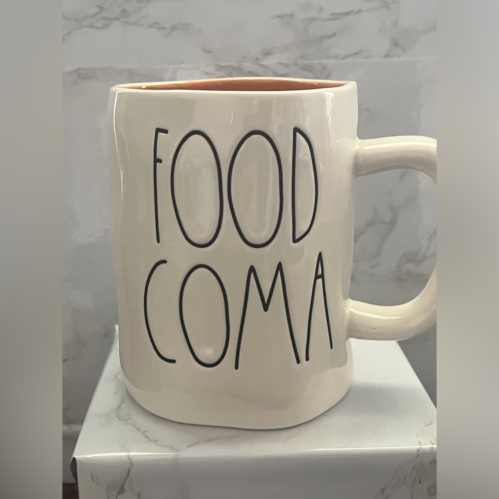 Rae Dunn “FOOD COMA” mug in EUC